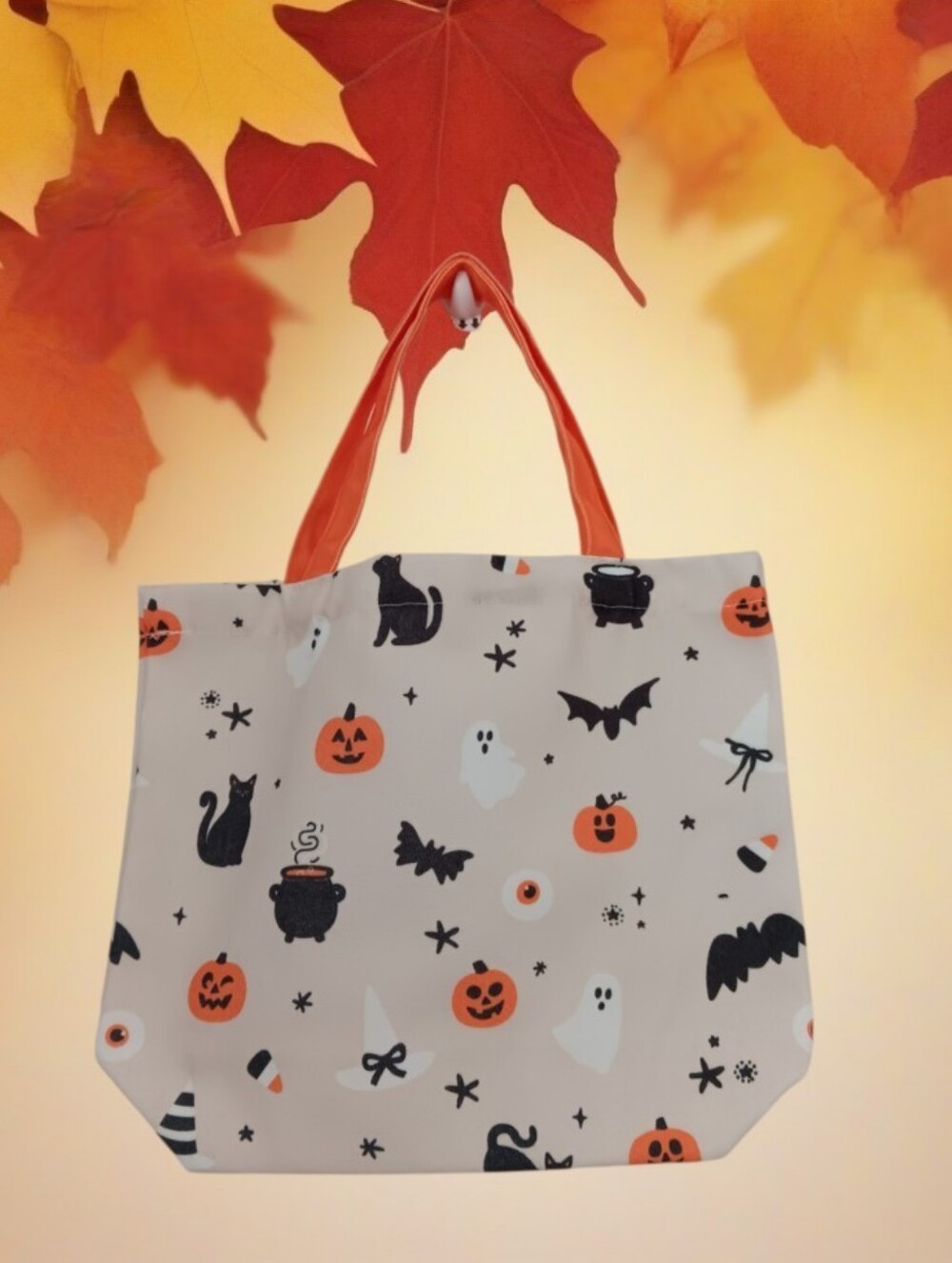 Mini Halloween Tote Bag Cats & Pumpkins